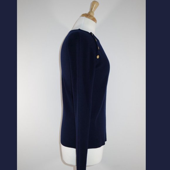 Filippa K Navy Blue 100% Merino Wool Sweater - Size 6 - Picture 7 of 14